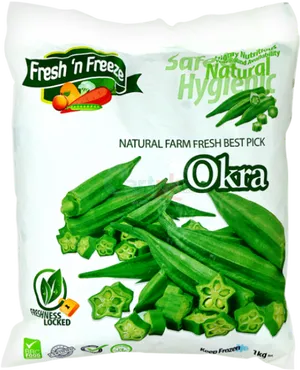 Fresh Frozen Okra Package PNG image