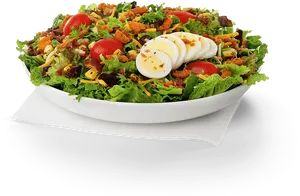 Fresh Garden Saladwith Eggsand Croutons PNG image