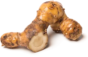 Fresh Ginger Root Cut Piece PNG image