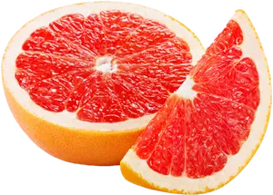 Fresh Grapefruit Sliceand Half PNG image