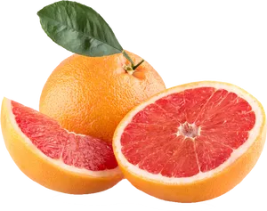Fresh Grapefruit Slices Transparent Background PNG