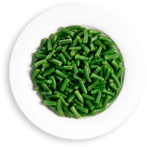 Fresh Green Beans Plate Top View PNG image
