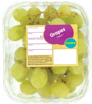 Fresh Green Grapes Packaging PNG image