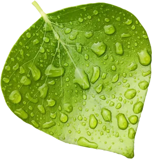 Fresh Green Leafwith Water Droplets.png PNG image