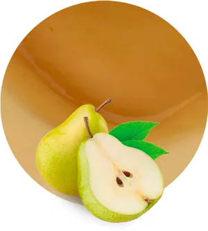 Fresh Green Pear Halfand Whole PNG image