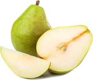 Fresh Green Pearand Slices.png PNG