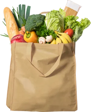 Fresh Groceriesin Paper Bag PNG image