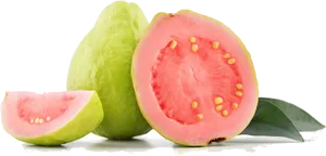 Fresh Guava Fruit Cutand Whole PNG image