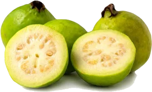Fresh Guava Fruit Cutand Whole