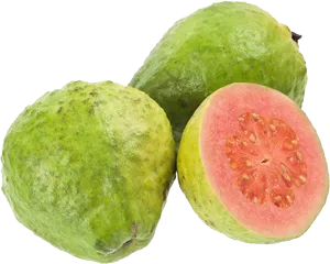 Fresh Guava Fruit Cutand Whole