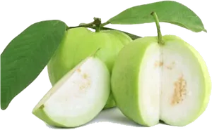 Fresh Guava Fruit Cutand Whole PNG image