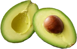 Fresh Halved Avocado With Pit PNG image