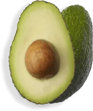 Fresh Halved Avocadowith Pit PNG image