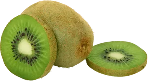 Fresh Kiwi Fruit Slices PNG image