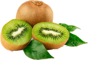 Fresh Kiwi Fruitand Slices PNG image