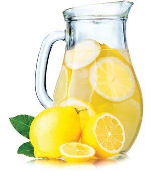 Fresh Lemonade Pitcherwith Lemons PNG image