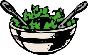 Fresh Lettuce Salad Bowl Illustration PNG image