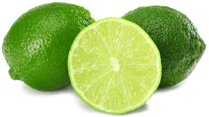 Fresh Limes Wholeand Halved