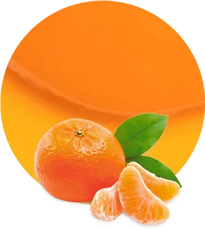 Fresh Mandarin Orange Slices PNG image