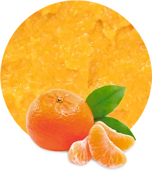 Fresh Mandarin Orange Slices PNG image