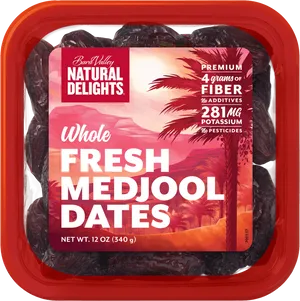 Fresh Medjool Dates Packaging PNG image