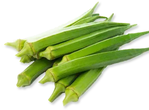 Fresh Okra Pods Isolated PNG image