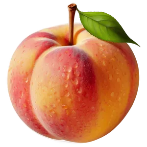 Fresh Peach Clipart PNG Ais