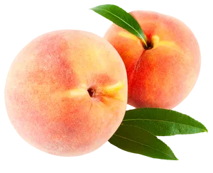 Fresh Peacheswith Leaves PNG image