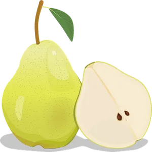 Fresh Pearand Slice Illustration PNG image