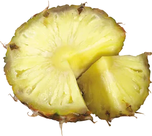 Fresh Pineapple Slice Black Background PNG image