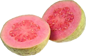 Fresh Pink Guava Halves PNG image