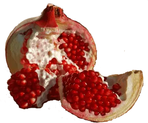 Fresh Pomegranate Open Split PNG image