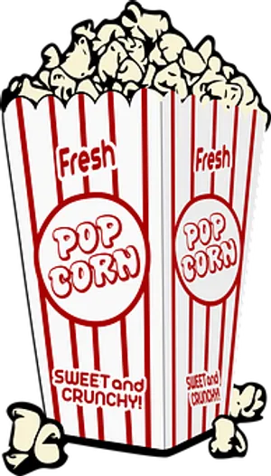 Fresh Popcorn Bucket Illustration PNG image