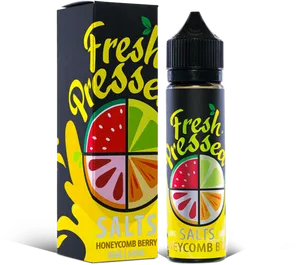 Fresh Pressed Salts Honeycomb Berry Eliquid Packaging PNG image