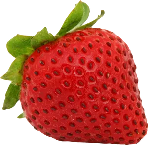Fresh Red Strawberry Black Background