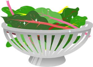 Fresh Spinachin Colander PNG image