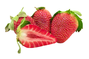 Fresh Strawberriesand Slice Transparent Background