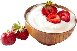 Fresh Strawberry Yogurt Bowl PNG image
