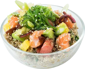 Fresh Sushi Salad Bowl PNG image