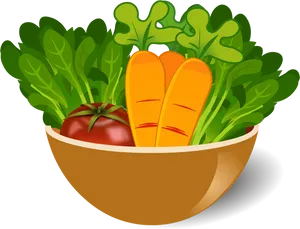 Fresh Vegetable Bowl Illustration