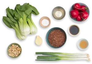 Fresh Vegetablesand Condiments Ingredients Layout PNG