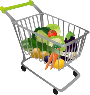 Fresh Vegetablesin Shopping Cart PNG image