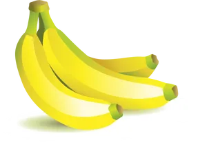 Fresh Yellow Bananas Illustration PNG