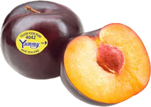 Fresh Yellow Flesh Plum New Zealand PNG image