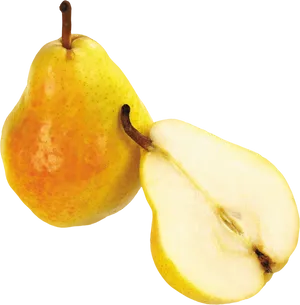 Fresh Yellow Pear Half Cut PNG image