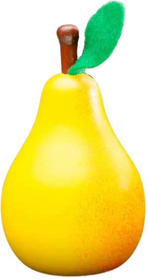 Fresh Yellow Pearwith Leaf.png PNG image