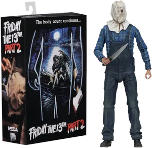Fridaythe13th Part2 Action Figureand Packaging PNG image