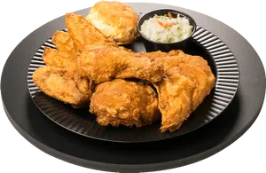 Fried Chicken Dinner Plate PNG image