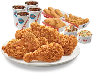 Fried Chicken Feast Spread.png PNG image