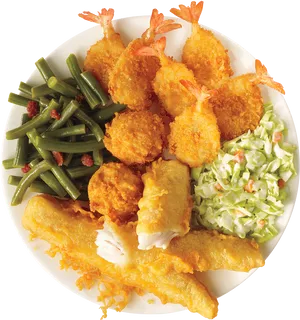 Fried Shrimp Platter Dinner PNG image